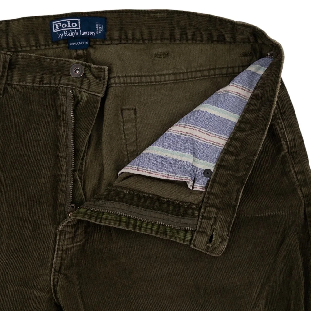 Polo Ralph Lauren Corduroy Pants Men's‎ 36x28 Green Pant Trouser Vintage 90s Y2K